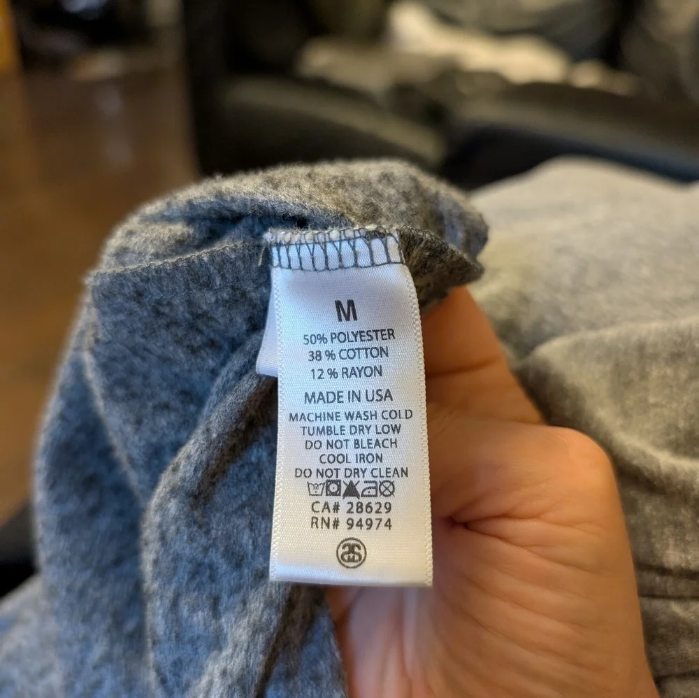 Stussy International Gray Hoodie Size M In VGUC - Picture 11 of 13